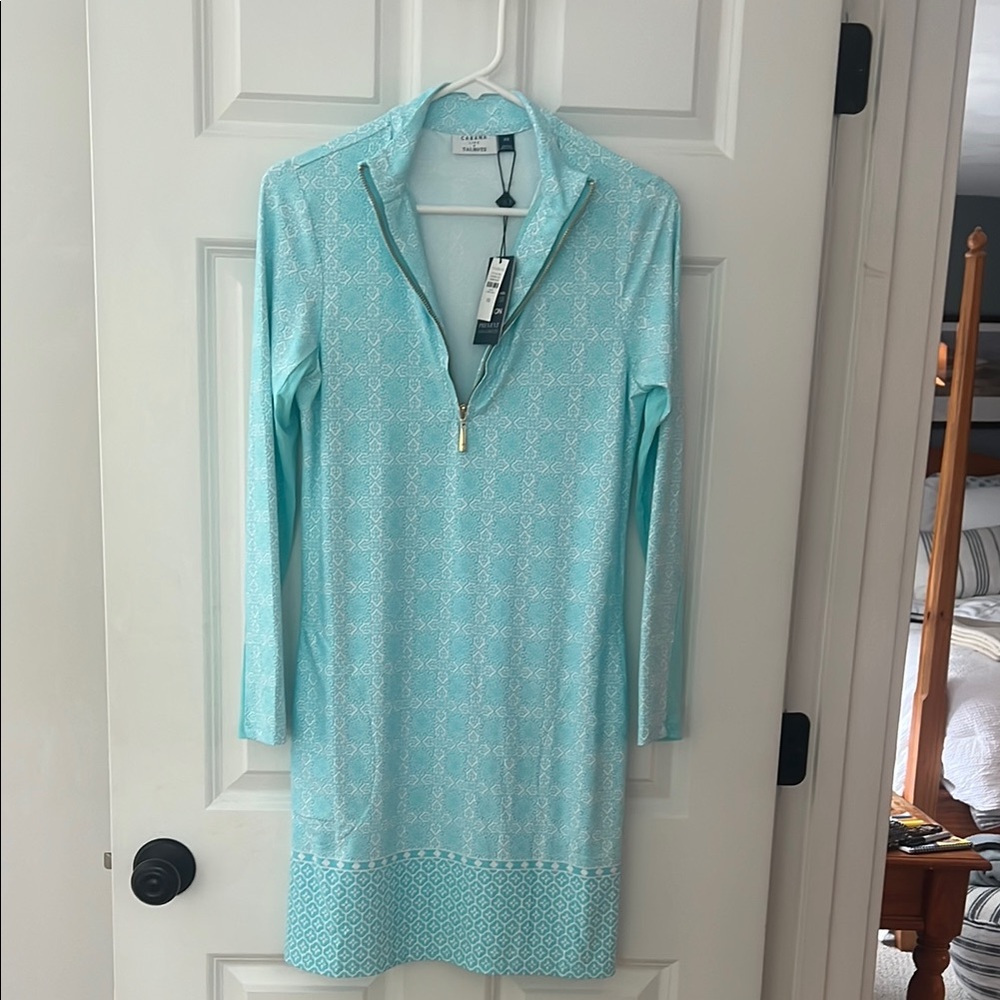Cabana Life Teal Long Sleeve Coverup